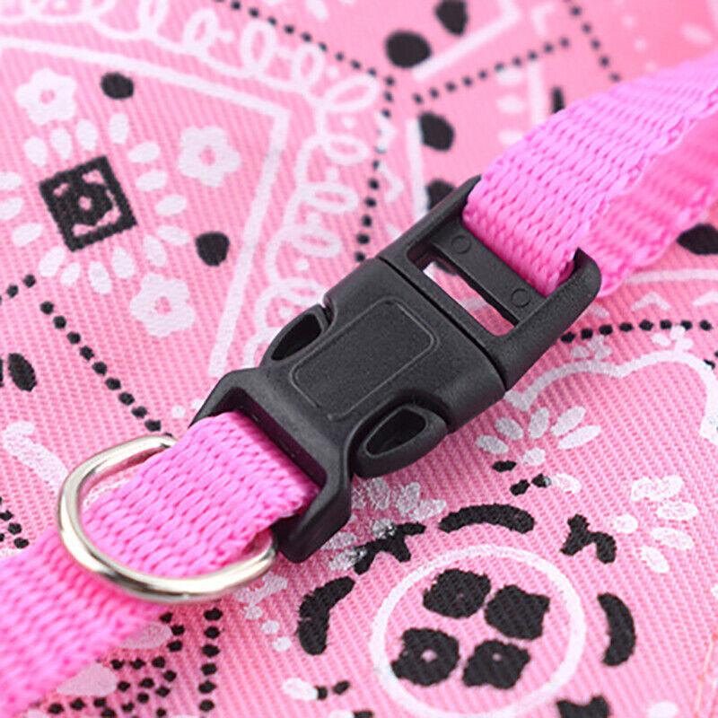 Adjustable Pet Neck Scarf Designer Dog Collars Pink