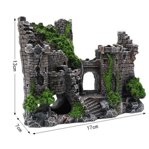 Aquarium Rocks Ancient Castle Tower Aquarium Decor 17*7*13cm