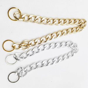 Heavy-Duty Dog Chain Collar Gold