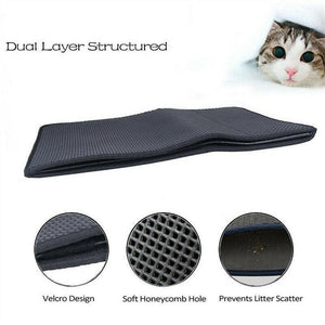 Cat Litter Box + Foldable Double-Layer Cat Litter Mat