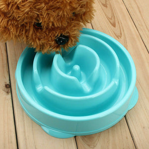 Cat Dog Slow Down Eating Feeder Dish Pet Large / Small Feeding Food Bowl