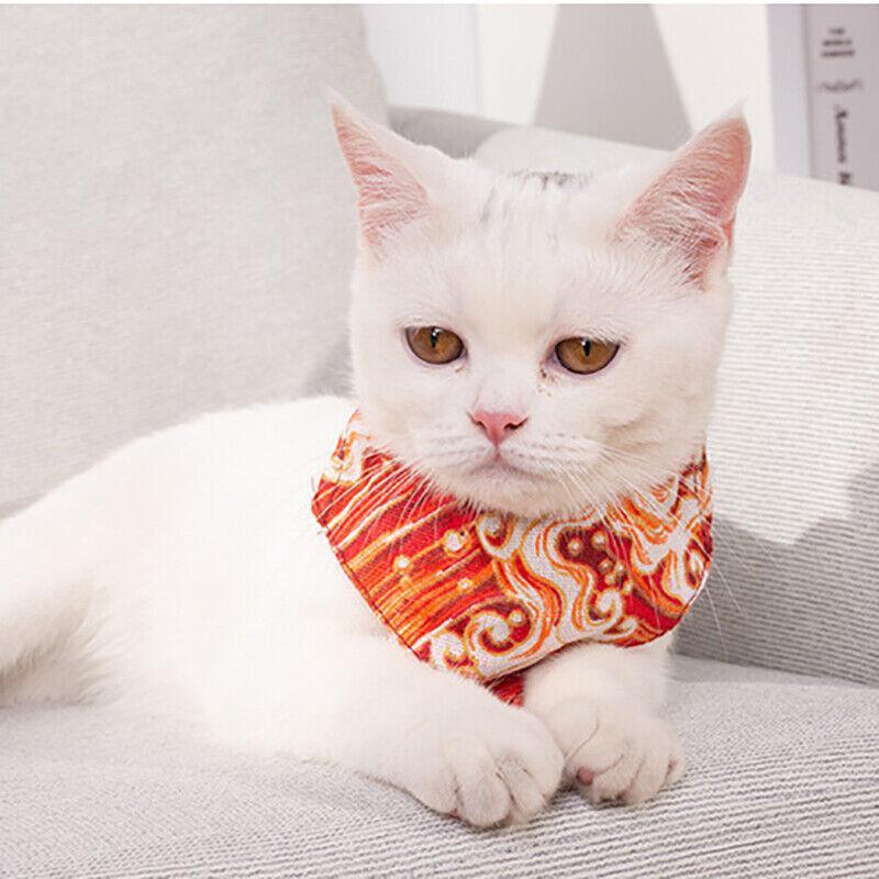 Pet Bandana-Style Collar Saliva Towel Adjustable for Cat Kitten Dog Puppy