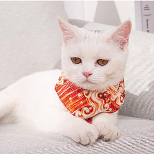 Pet Bandana-Style Collar Saliva Towel Adjustable for Cat Kitten Dog Puppy