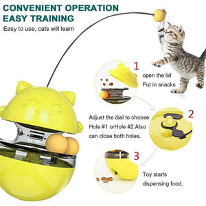 Interactive Cat Toy Treat Dispenser Ball 4 Colours