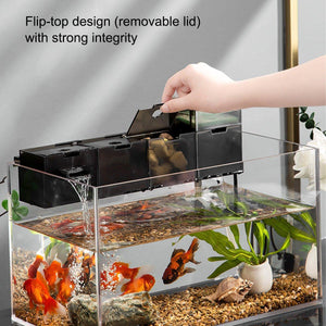 Fish Tank Filter Box 3in1 Oxygenating Wall Mount Built In Silent Water Purifier