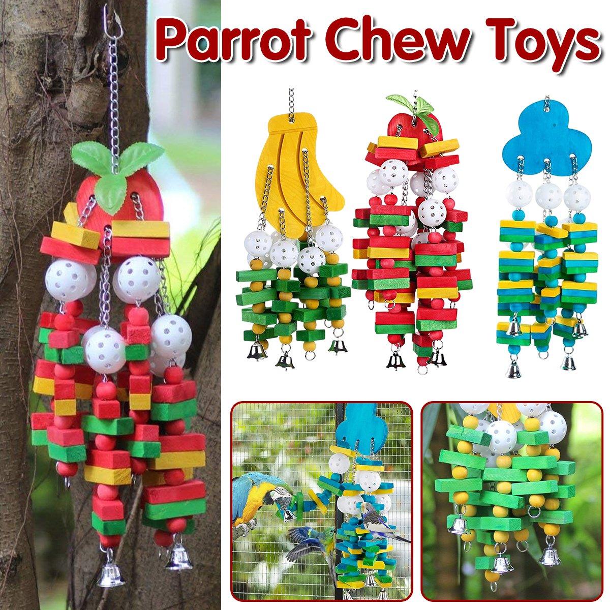 Interactive Colorful Wooden Parrot Toy Set