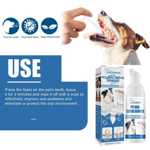 Pet Oral Foam Gentle Tartar Remover for Dogs & Fresh Breath Dental Care