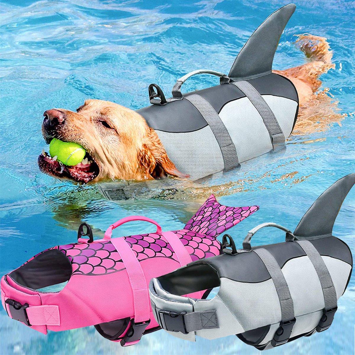 Pet Life Jacket Dog Swimsuit Outdoor Water Safety Gear for Swimming