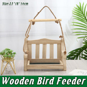 Outdoor Wooden Bird Feeder Swing Design Durable for Gardens & Patios