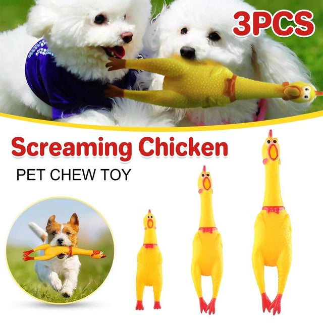 Squeaky Dog Toy Set – Bright Yellow Chicken Toys for Dogs