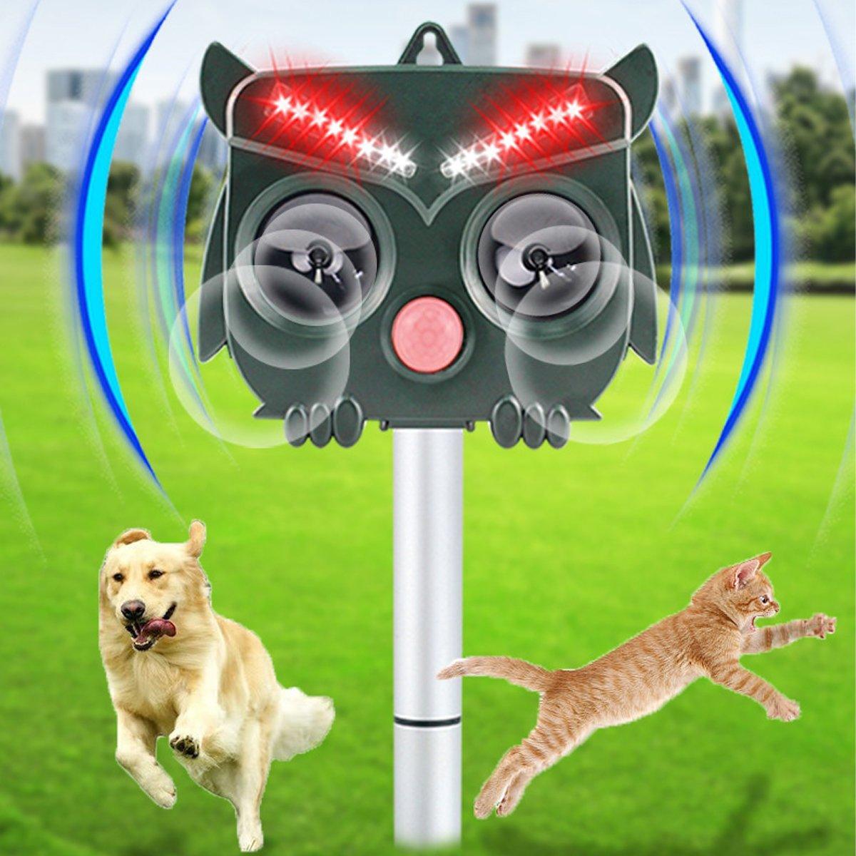 Solar Powered Ultrasonic Bird Repeller Outdoor Animal Deterrent Garden Device