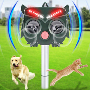 Solar Powered Ultrasonic Bird Repeller Outdoor Animal Deterrent Garden Device