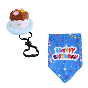 Pet Birthday Suit Cake Hat Triangle Towel Combination Birthday Dress