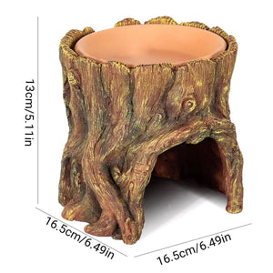 Reptile Hideaway Cave with Humidity Dish for Geckos & Small Reptiles