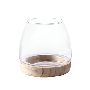 Elegant Small Aquarium with Wooden Tray