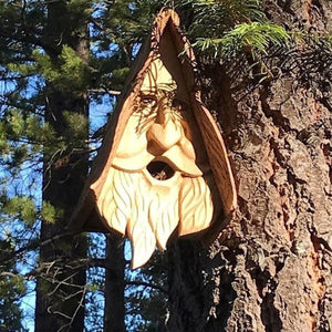 Resin Face Birdhouse Unique Hanging Bird Nest for Outdoor Décor