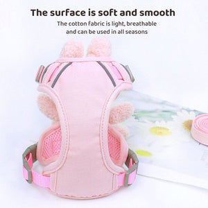 Cute Bunny Design Pet Harness with Leash Reflective & Adjustable S/M/L