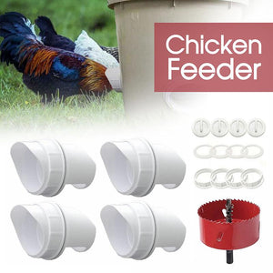 Easy-to-Assemble Weatherproof Chicken Feeder with Gravity-Feed Mechanism