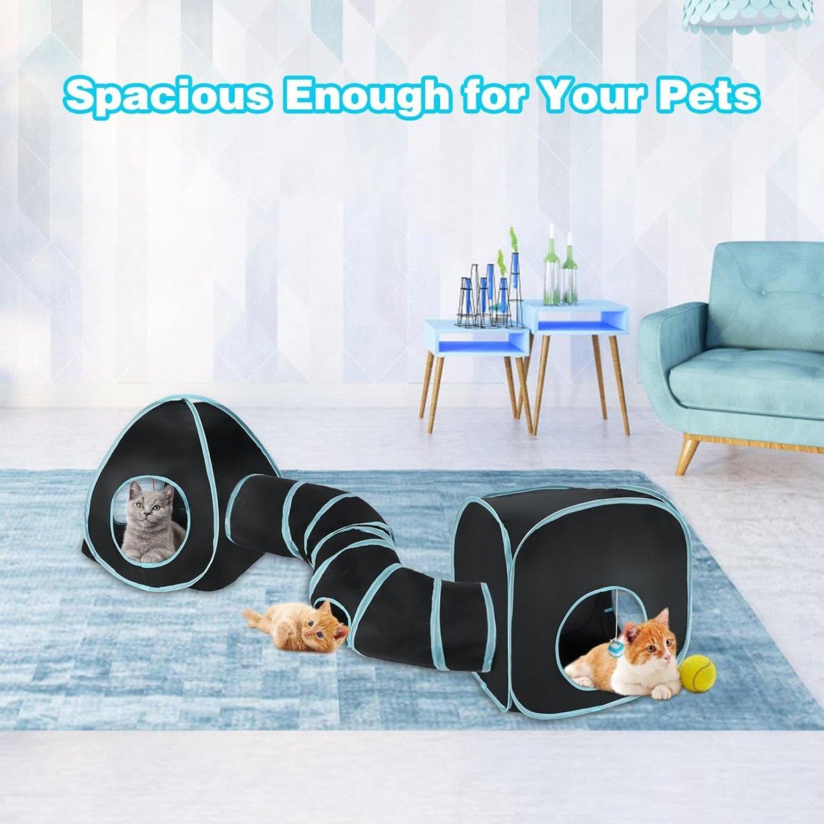 Versatile 3-in-1 Collapsible Cat Tunnel Interactive Play Space