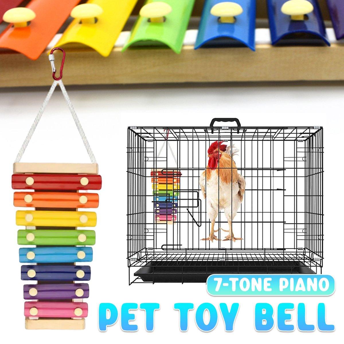 7-Tone Hanging Bird Xylophone Musical Toy for Chickens & Parrots