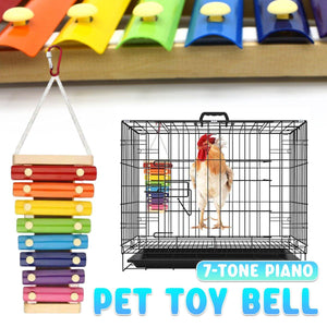 7-Tone Hanging Bird Xylophone Musical Toy for Chickens & Parrots