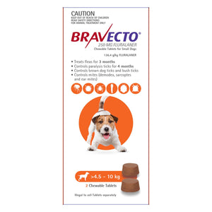 Bravecto 4.5-10kg Dog Flea & Tick Chew 2PK