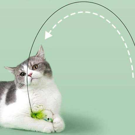 Interactive Bird Teaser Cat Toy - Wand Stick with Suction Cup for Playtime