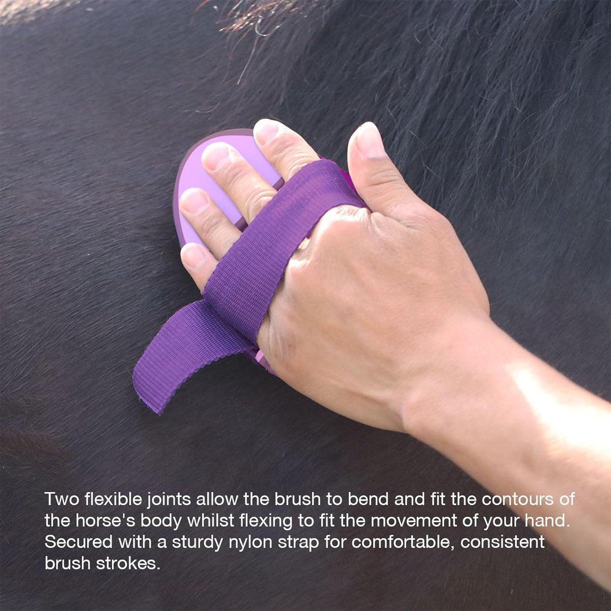 Oval Bendable Horse Grooming Brush for Cleaning Shedding Massage Care Supplies