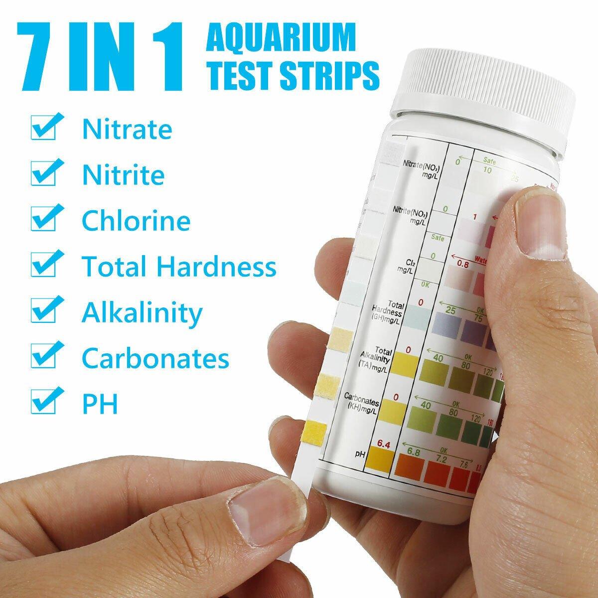 100pcs Comprehensive Aquarium Care with 7-in-1 Test Strips