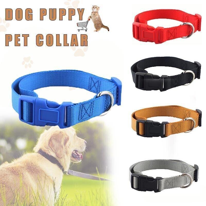 Nylon Pet Dog Collars Adjustable Safety Comfort Lightweight Fit Puppy Durable