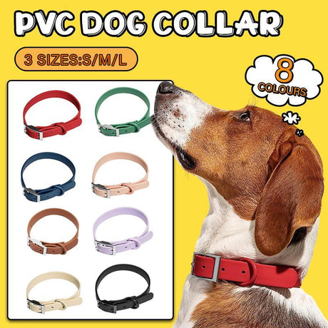 PVC Waterproof Dog Collar Designer Dog Collars Red