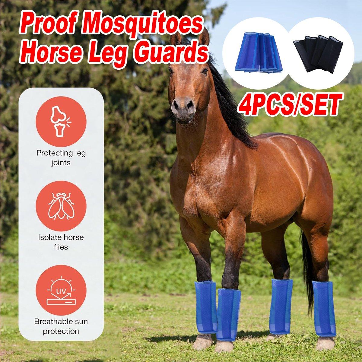 4PCS Horse Leg Guards Mosquito Proof Breathable UV Protection