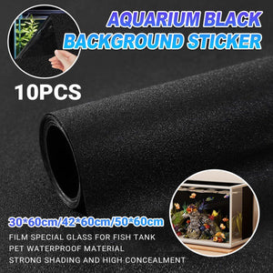 10PCS Black Aquarium Background Sticker Waterproof Fish Tank Film