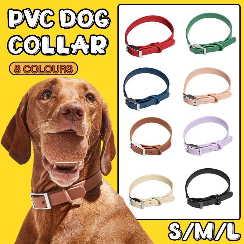 PVC Waterproof Dog Collar Designer Dog Collars Pink