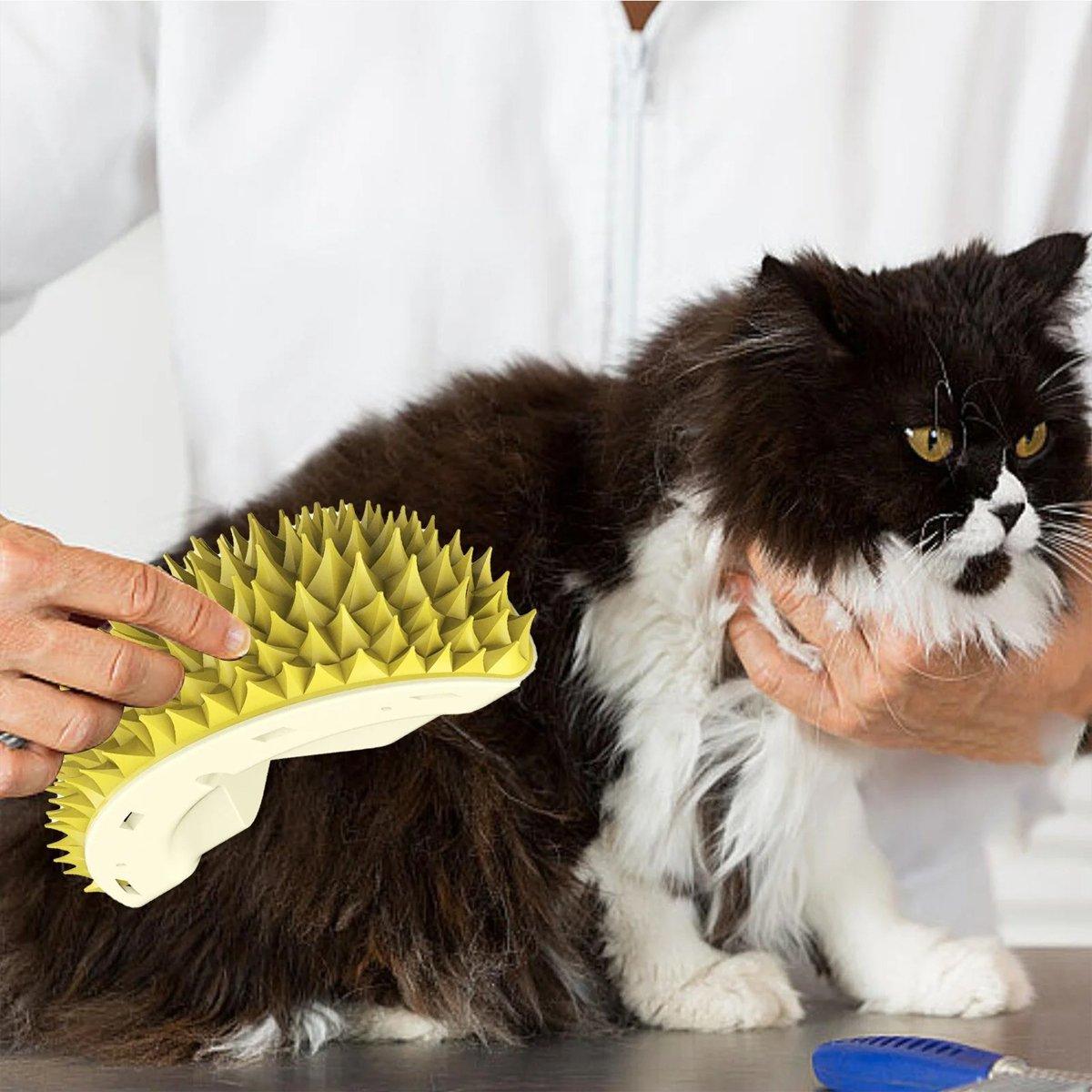 Durian Shape Cat Grooming Comb Tickling & Scratching Tool for Cats & Dogs