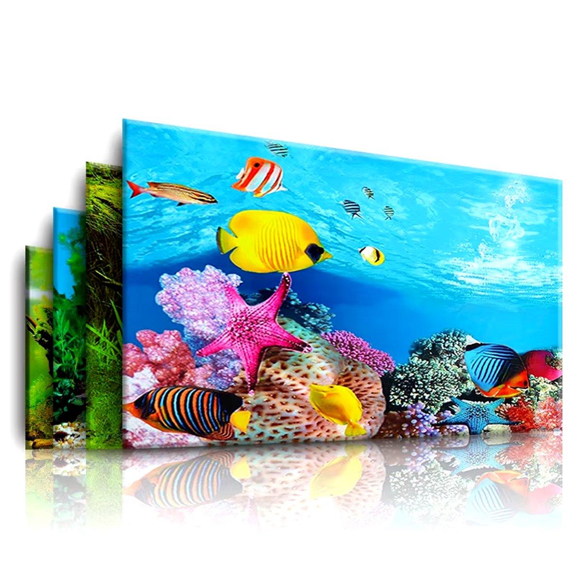 Double-Sided 3D Fish Tank Background Realistic PVC Aquarium Décor