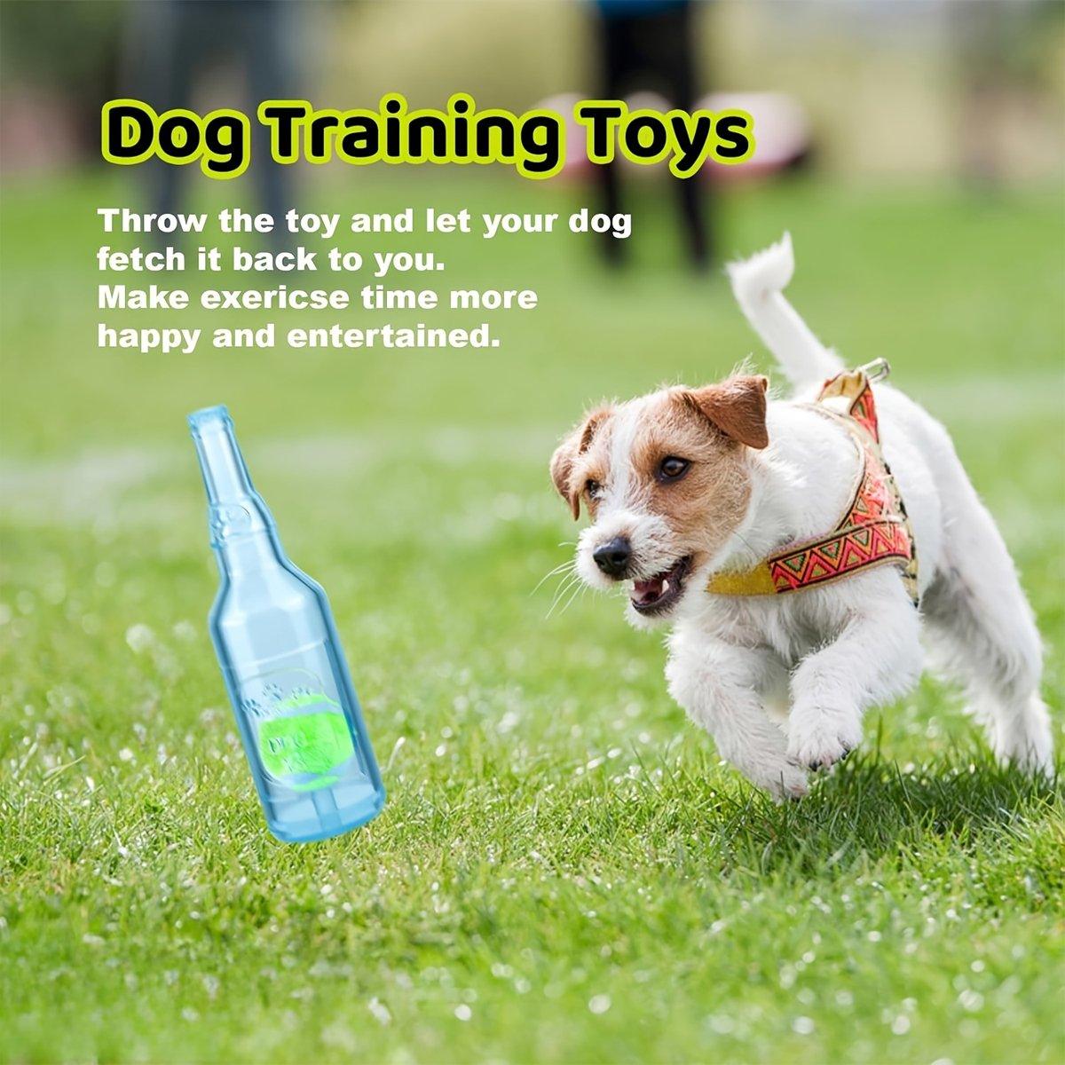 Durable Pet Teething Resistant Tennis Ball Wine Bottle Chew Toy for Dogs Play