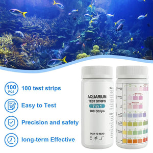 100pcs Comprehensive Aquarium Care with 7-in-1 Test Strips