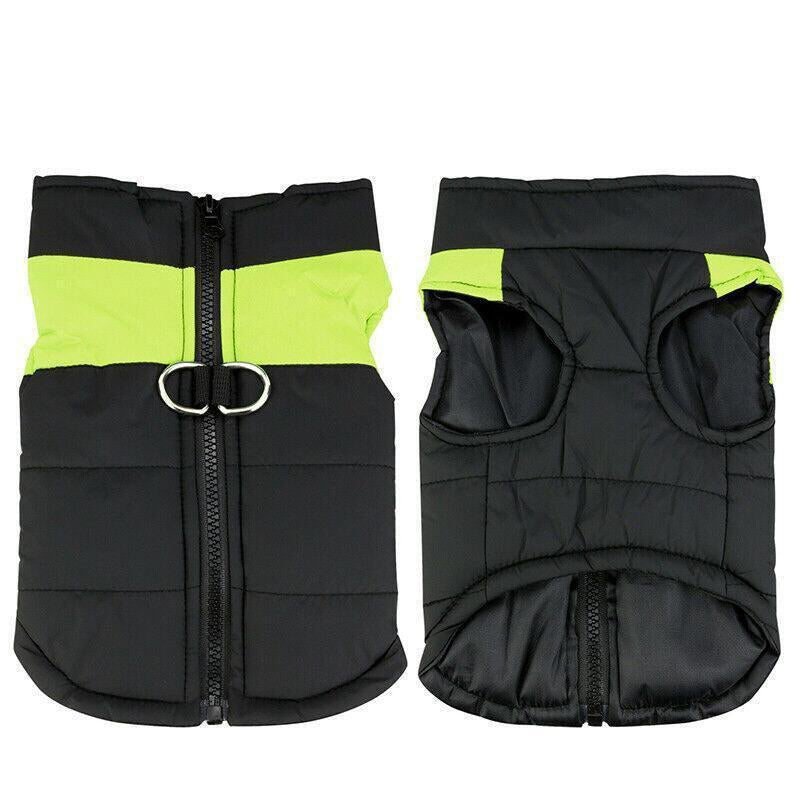 Warm Waterproof Large Dog Jacket - Padded Winter Coat for Pet Windbreaker Vest