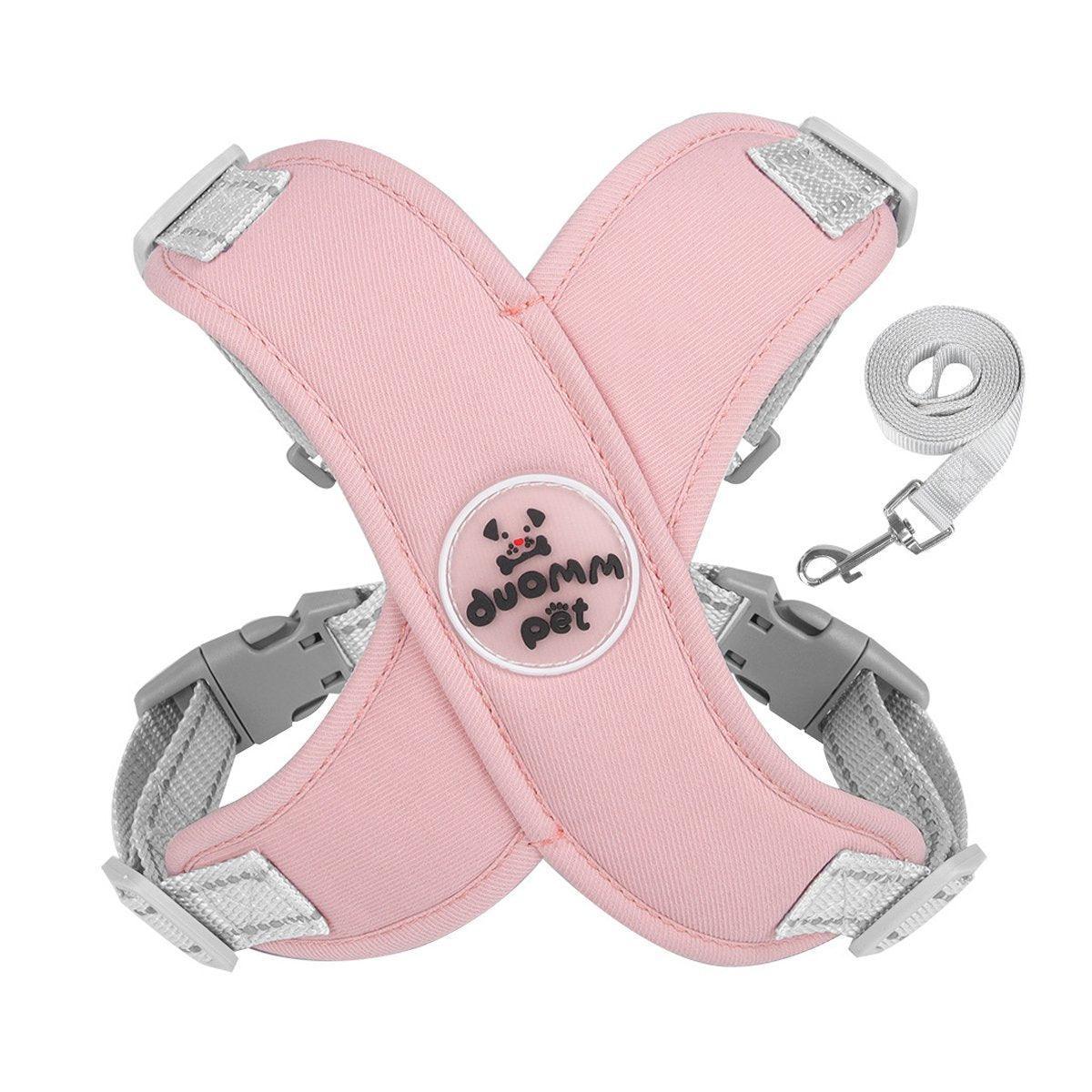 Adjustable Reflective Pet Harness and Leash Set for Small to Large Pets