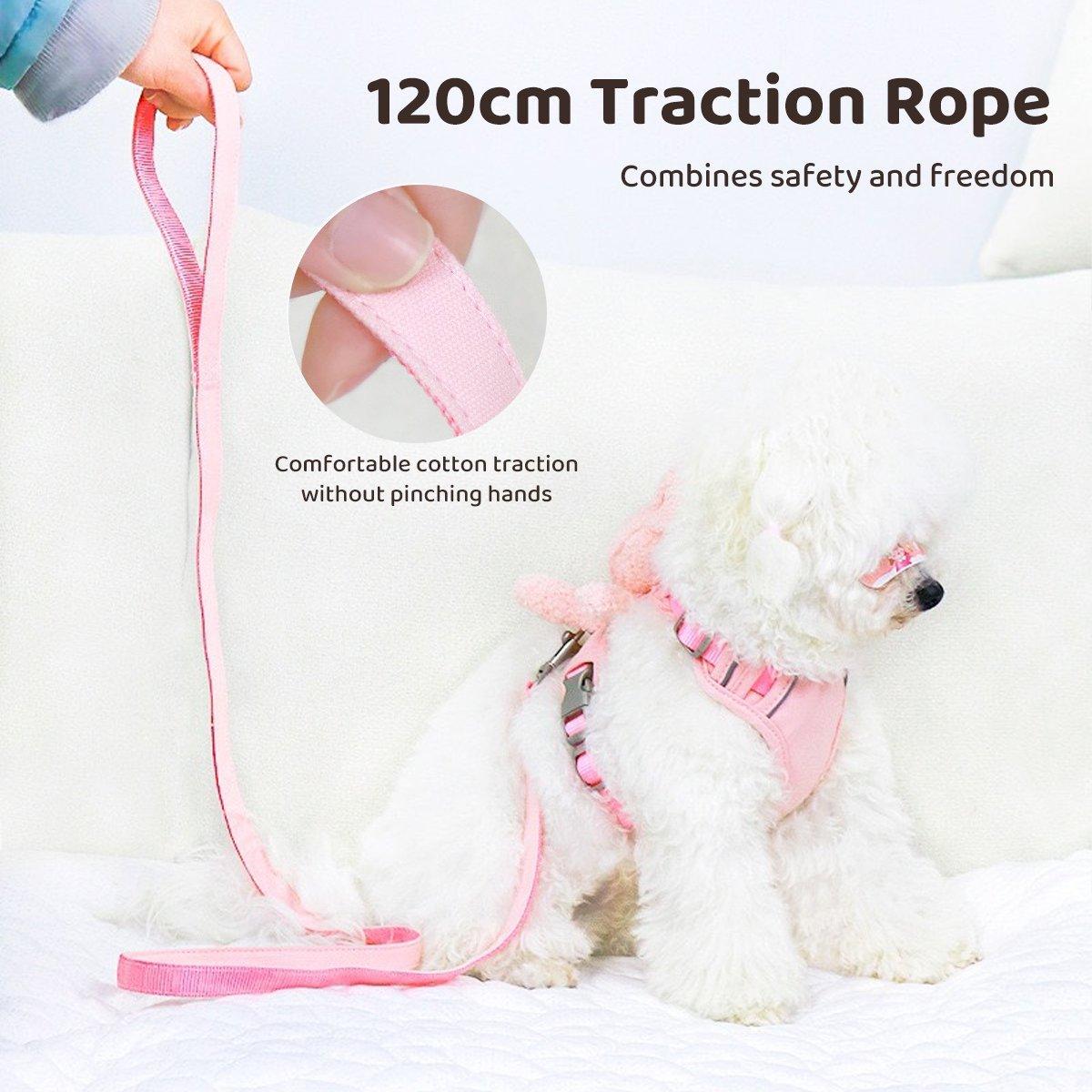 Cute Bunny Design Pet Harness with Leash Reflective & Adjustable S/M/L