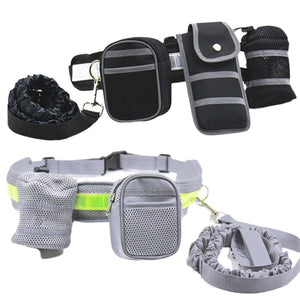 Pet Running Sports Traction Suit Belt Waist Pack Multi-color Reflective Traction Rope Collar Plus Belt