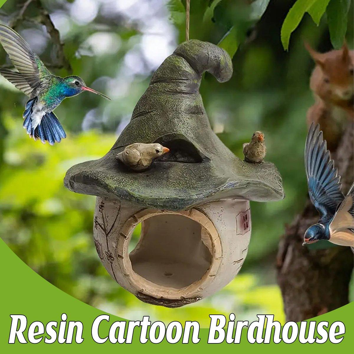 Creative Hanging Tree Hummingbird Warm Nest Outdoor Courtyard Resin Crafts Ornaments