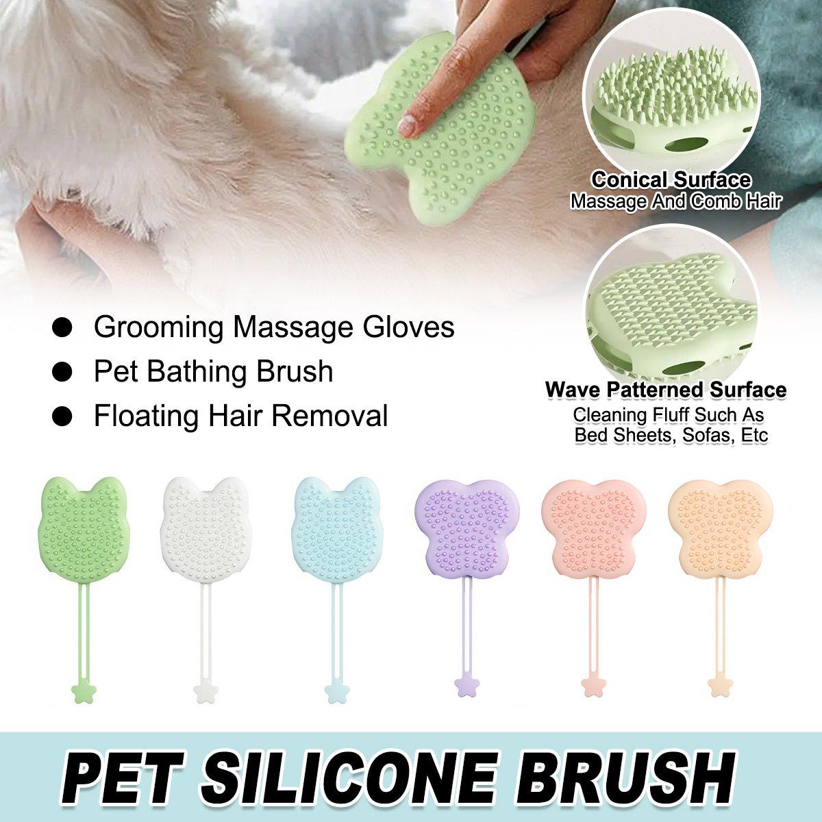 Pet Silicone Cat Gloves Bath Brush Cat Dog Hair Cleaning Comb