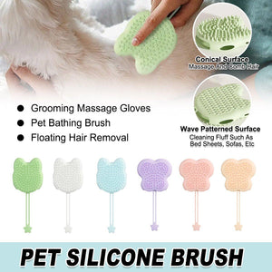 Pet Silicone Cat Gloves Bath Brush Cat Dog Hair Cleaning Comb