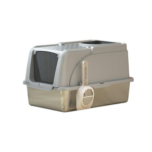 Durable Stainless Steel Litter Box with Flip Cover