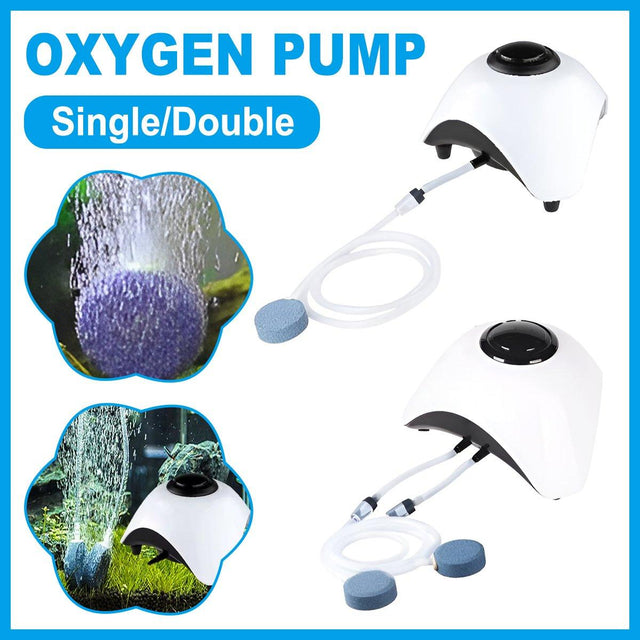 Aquarium Oxygen Pump - Quiet Adjustable Bubbler for Fish Tank