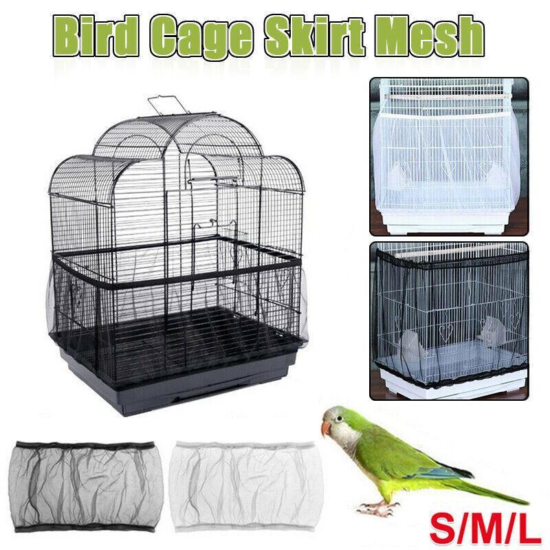 Shell Skirt Mesh Cover Pet Bird Cage Guard Nylon Net Seed Catcher