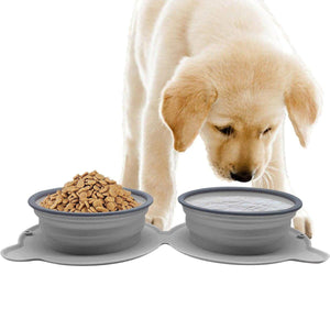 Foldable Silicone Pet Feeding Bowl Lightweight & Portable 5 Colors