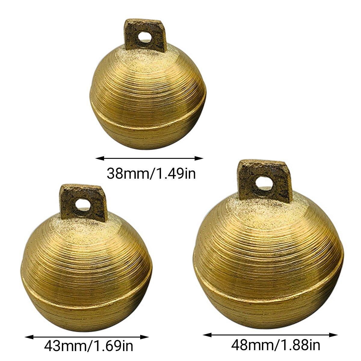 2PCS Durable Brass Animal Bells Loud Tracking Bells for Cows Dogs & Pets